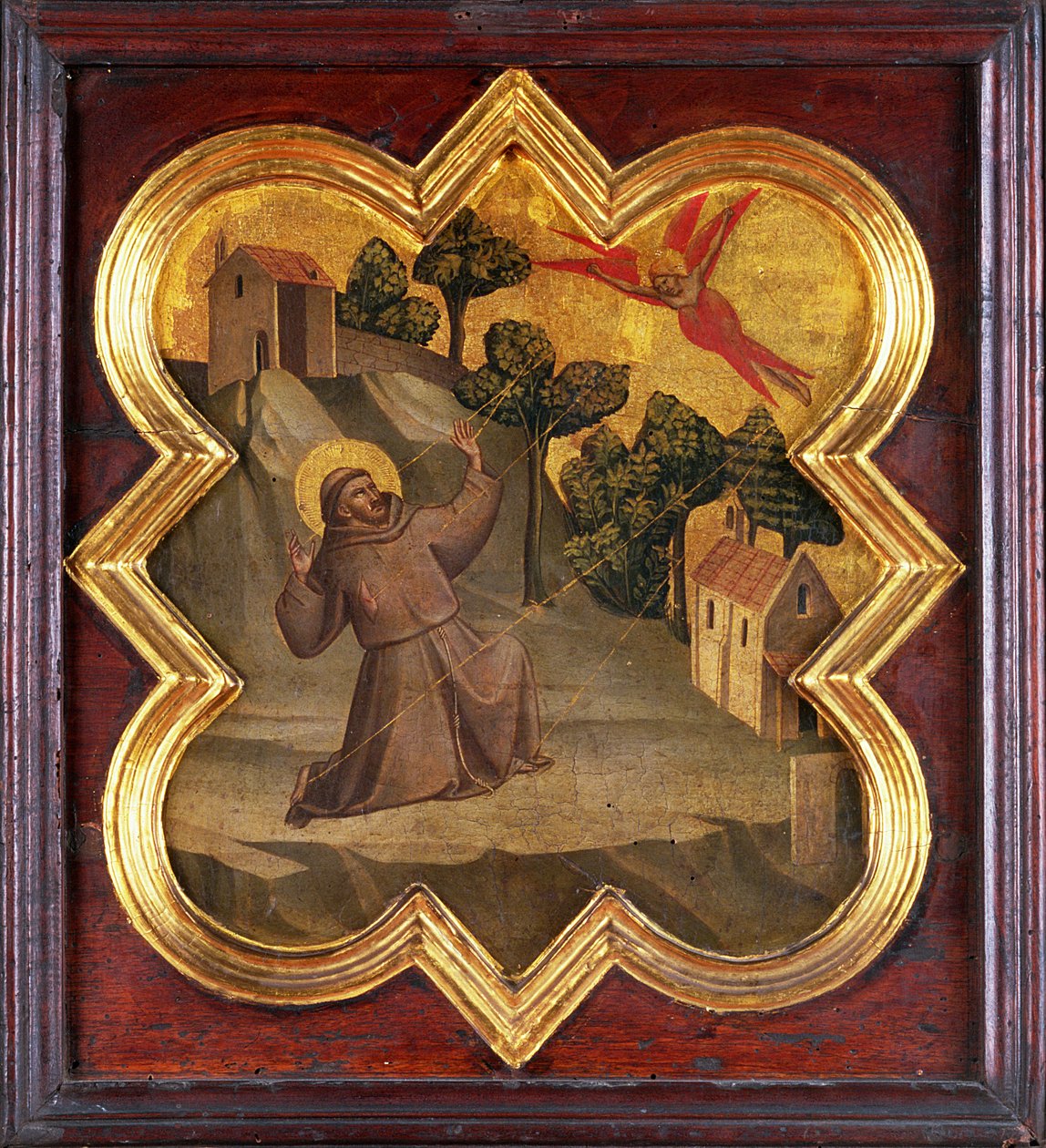 圣弗朗西斯接受耻辱（面板上的蛋彩画） 作者 塔迪奥·加迪（Taddeo Gaddi）