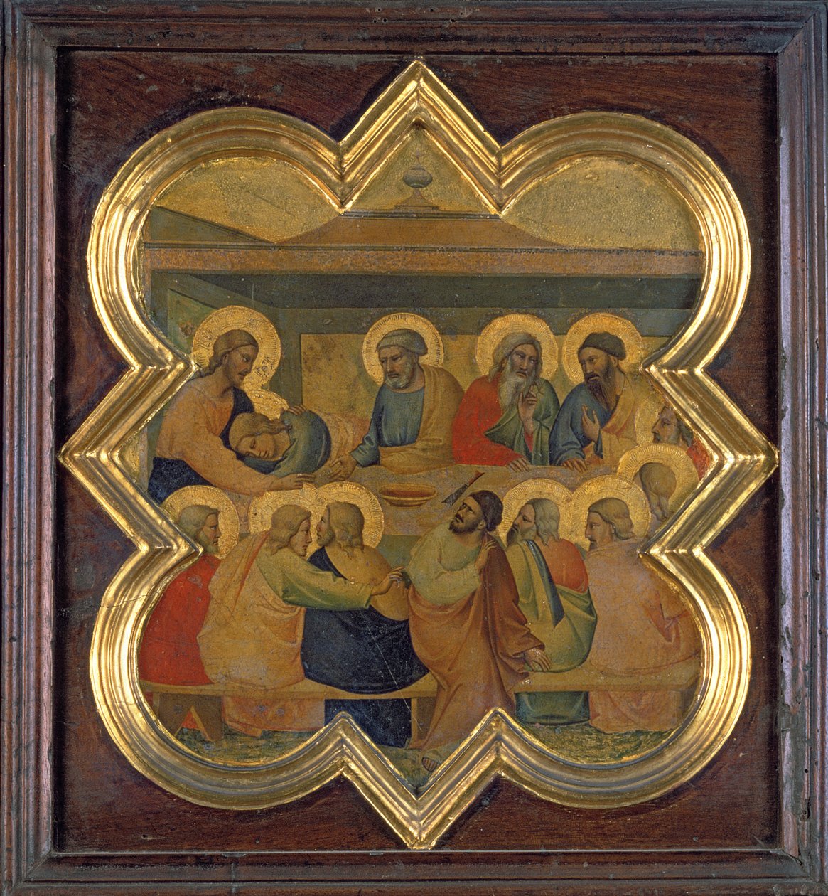 最后的晚餐（面板上的蛋彩画） 作者 塔迪奥·加迪（Taddeo Gaddi）