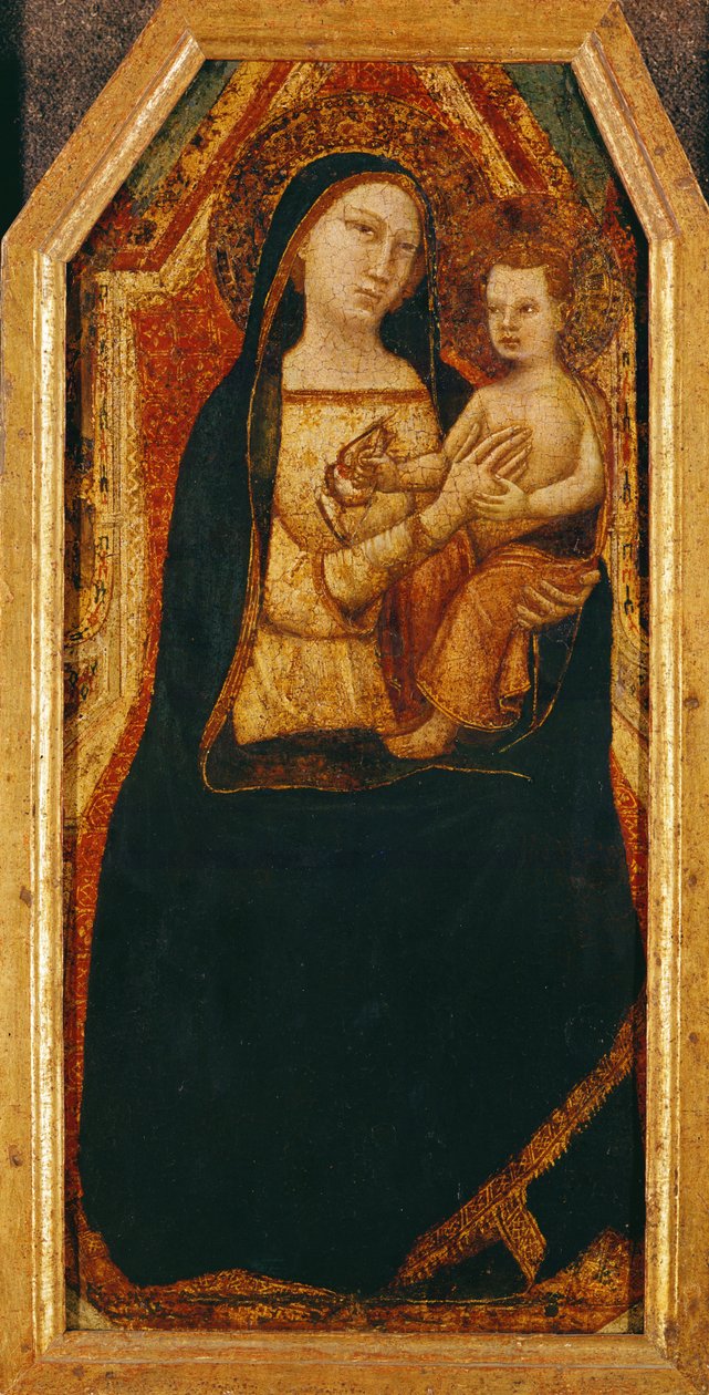 处女和儿童（面板上的蛋彩画） 作者 塔迪奥·加迪（Taddeo Gaddi）