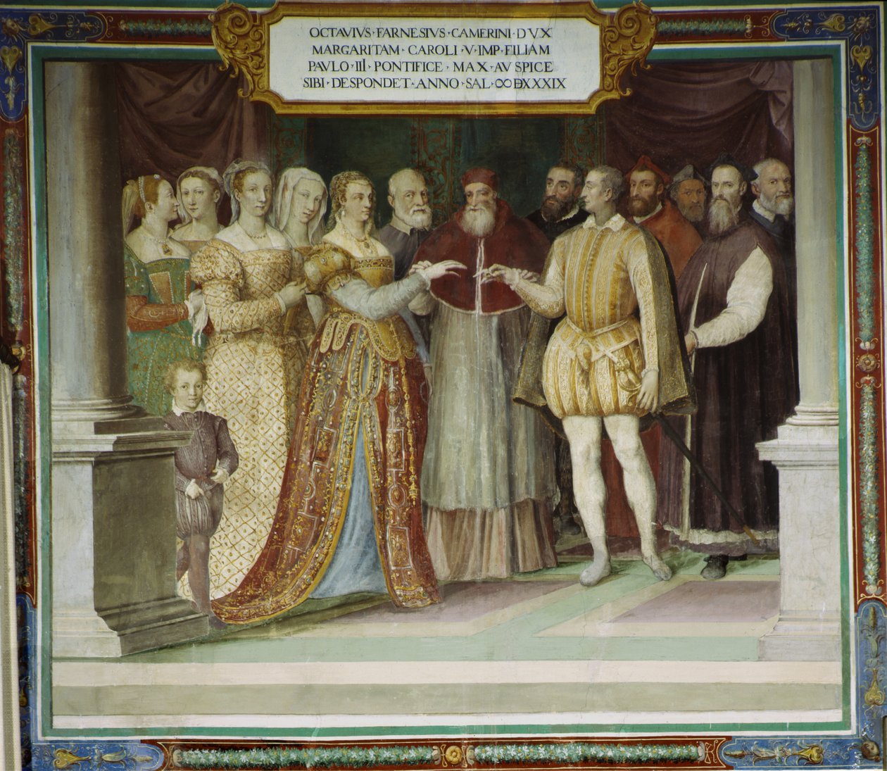 Ottavio Farnese和奥地利的玛格丽特，Villa Farnese，Caprarola，意大利的婚姻 作者 塔迪奥·祖卡里（Taddeo Zuccari）