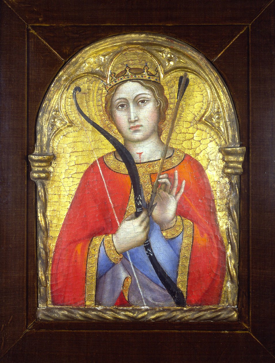Saint Ursula（黄金地面板上的蛋彩画） 作者 塔迪奥·迪·巴尔托洛
