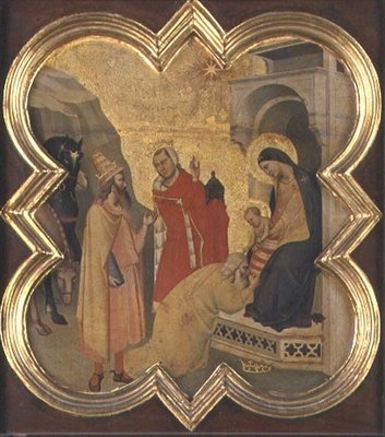 麦琪的崇拜（板画上的钢笔画 作者 塔迪奥·加迪（Taddeo Gaddi）