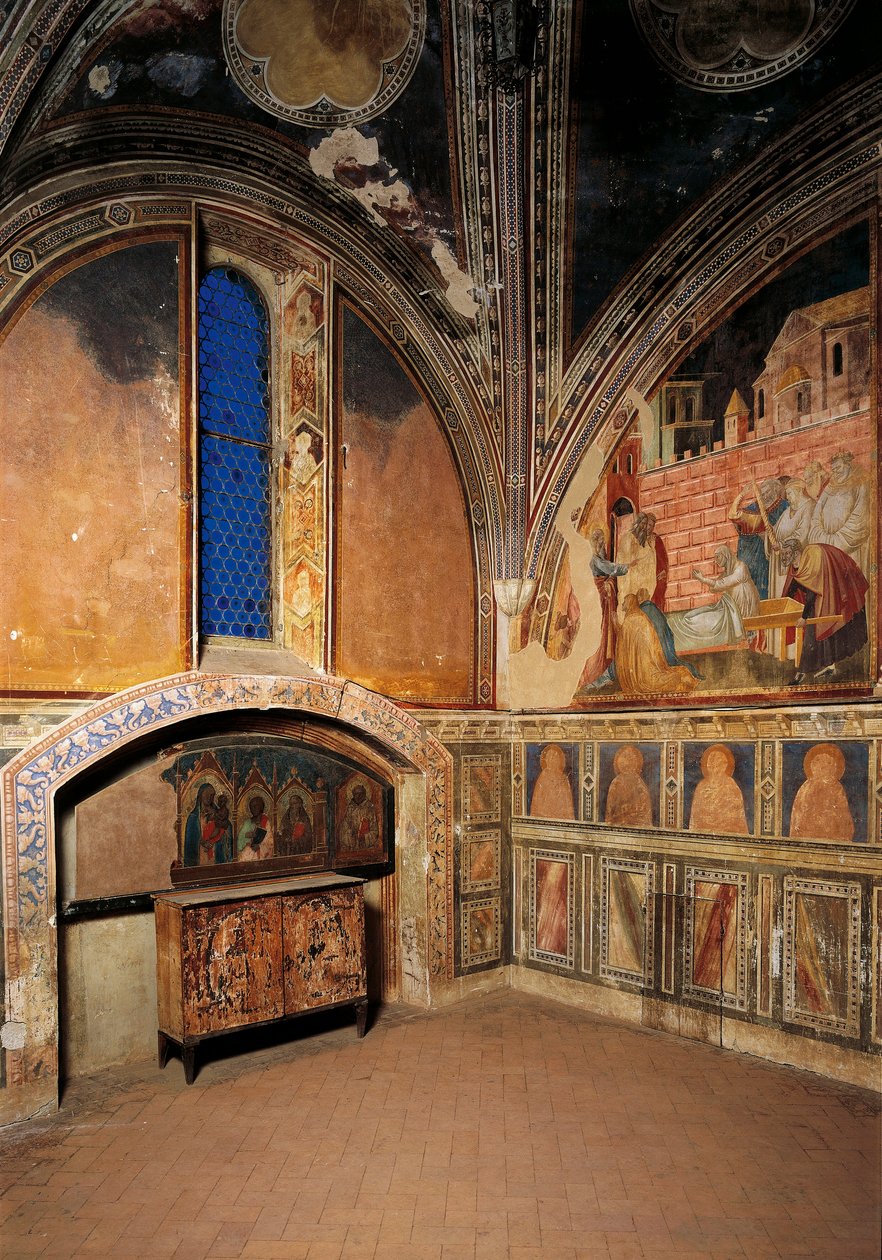 装饰有壁画的小教堂的景色 作者 塔迪奥·加迪（Taddeo Gaddi）