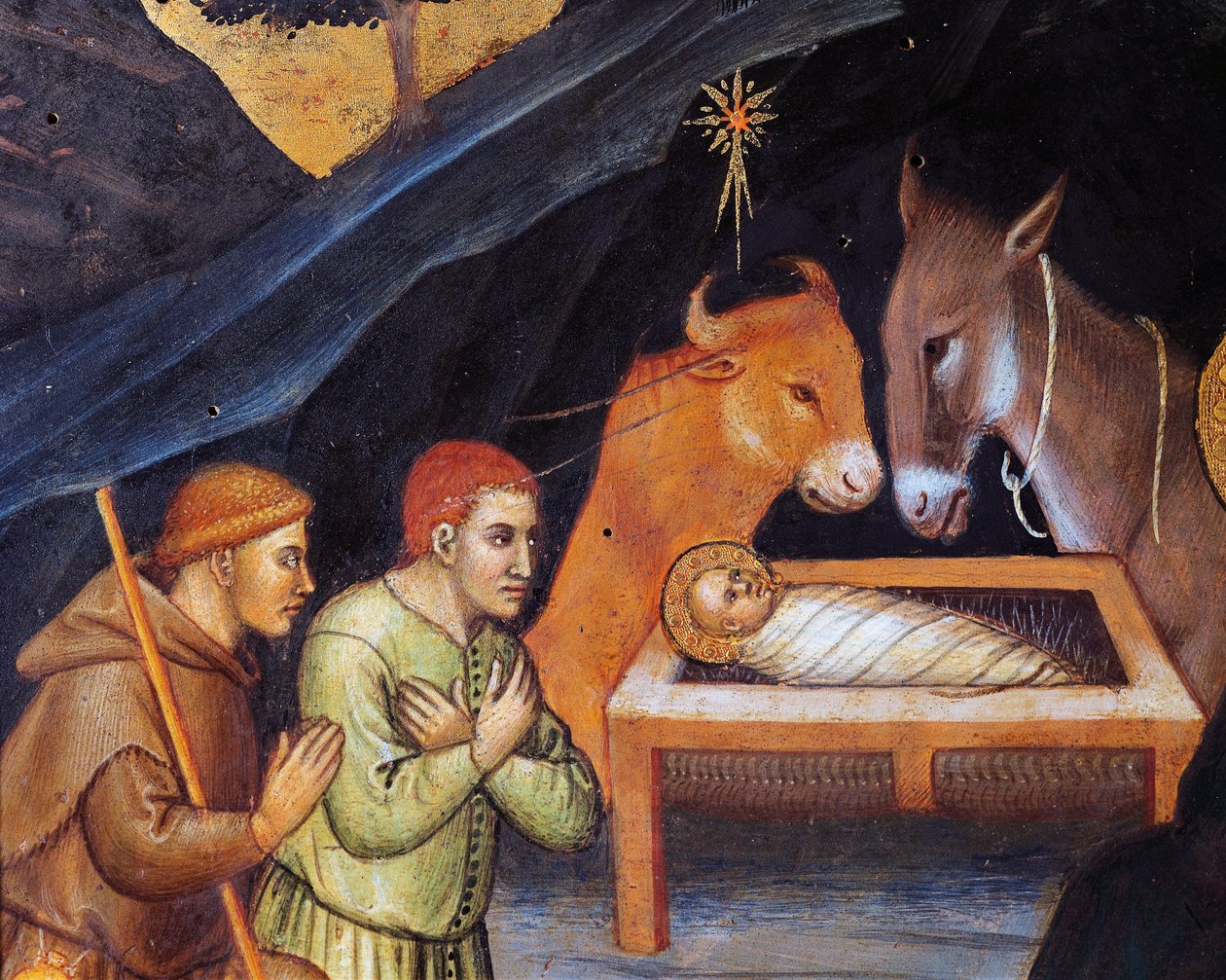 塔迪奥-迪-巴托洛（Taddeo di Bartolo，约 1362 年-约 1422 年）的《玛吉的崇拜》，画板上的钢笔画，38x57 厘米，细节 作者 塔迪奥·迪·巴尔托洛