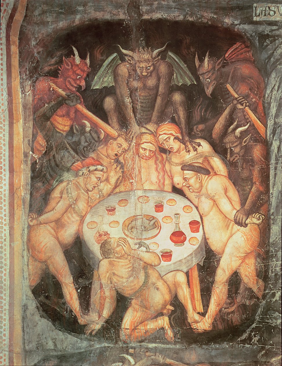 地狱，贪婪的细节，c.1394 作者 塔迪奥·迪·巴尔托洛
