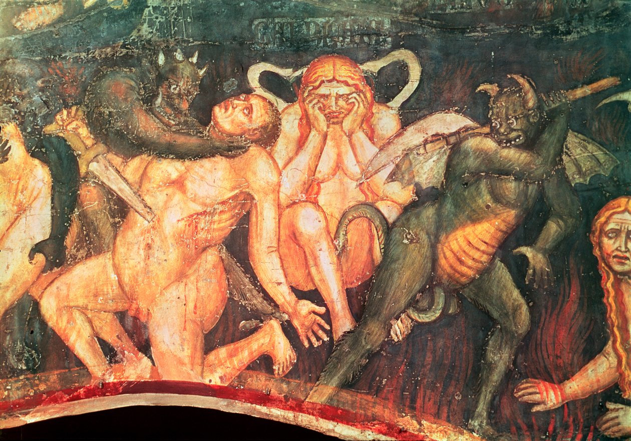 地狱，淫荡的细节，c.1394 作者 塔迪奥·迪·巴尔托洛