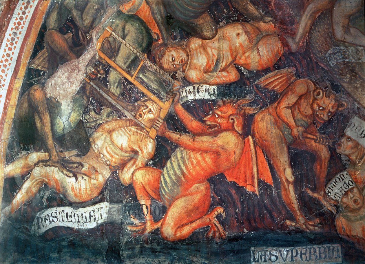 地狱，骄傲的细节，c.1394 作者 塔迪奥·迪·巴尔托洛