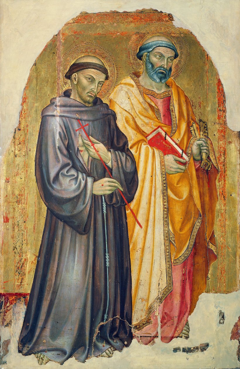 圣弗朗西斯和圣彼得，塔迪奥·迪·巴托洛（Taddeo di Bartolo，约 1363-1422 年）创作 作者 塔迪奥·迪·巴尔托洛