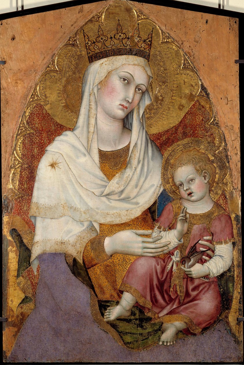 Taddeo di Bartolo（1363-1422）的圣母和儿童祭坛画。 大约 1400。昏暗。 1,04 x 0,69 米。 阿维尼翁，Petro Palais 博物馆 作者 塔迪奥·迪·巴尔托洛