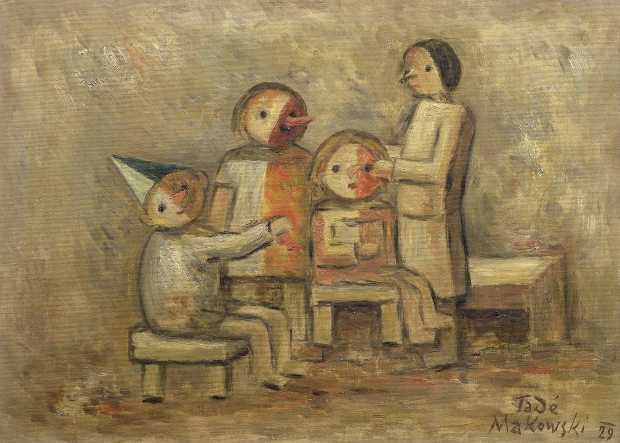 小家庭，1929年 作者 塔德乌斯·马科夫斯基（Tadeusz Makowski）
