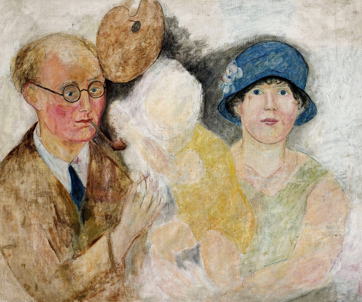 画家Marcel Gromaire和他的家人的肖像。 作者 塔德乌斯·马科夫斯基（Tadeusz Makowski）