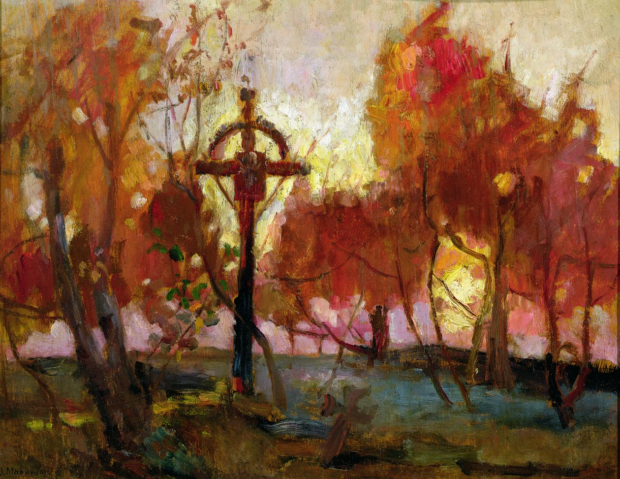 景观与十字架 作者 塔德乌斯·马科夫斯基（Tadeusz Makowski）
