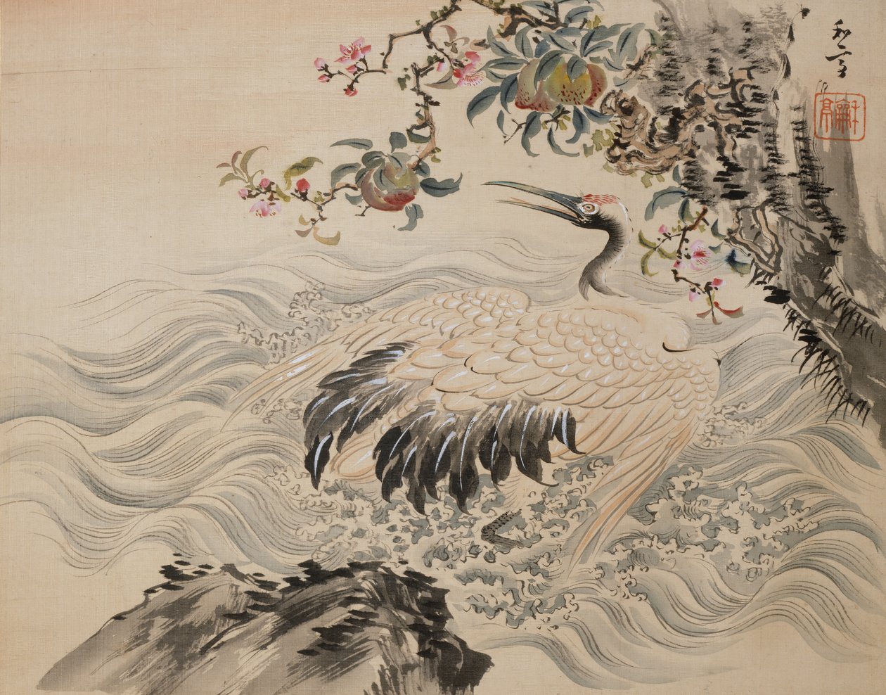 花和鸟，19世纪。 作者 泷凯特