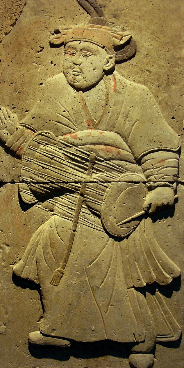 唐代（618-907年）音乐家陶俑碑，发现于陕西省，西安碑林博物馆。摄影，Leonard de Selva，中国，2006年。 作者 唐代中文学校