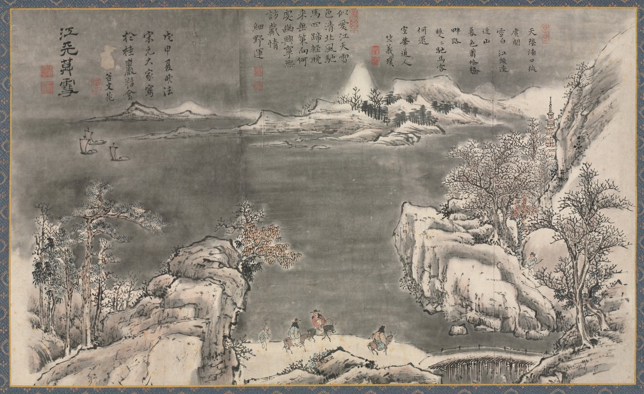 萧江和湘江八景之一，1788年。 作者 谷群