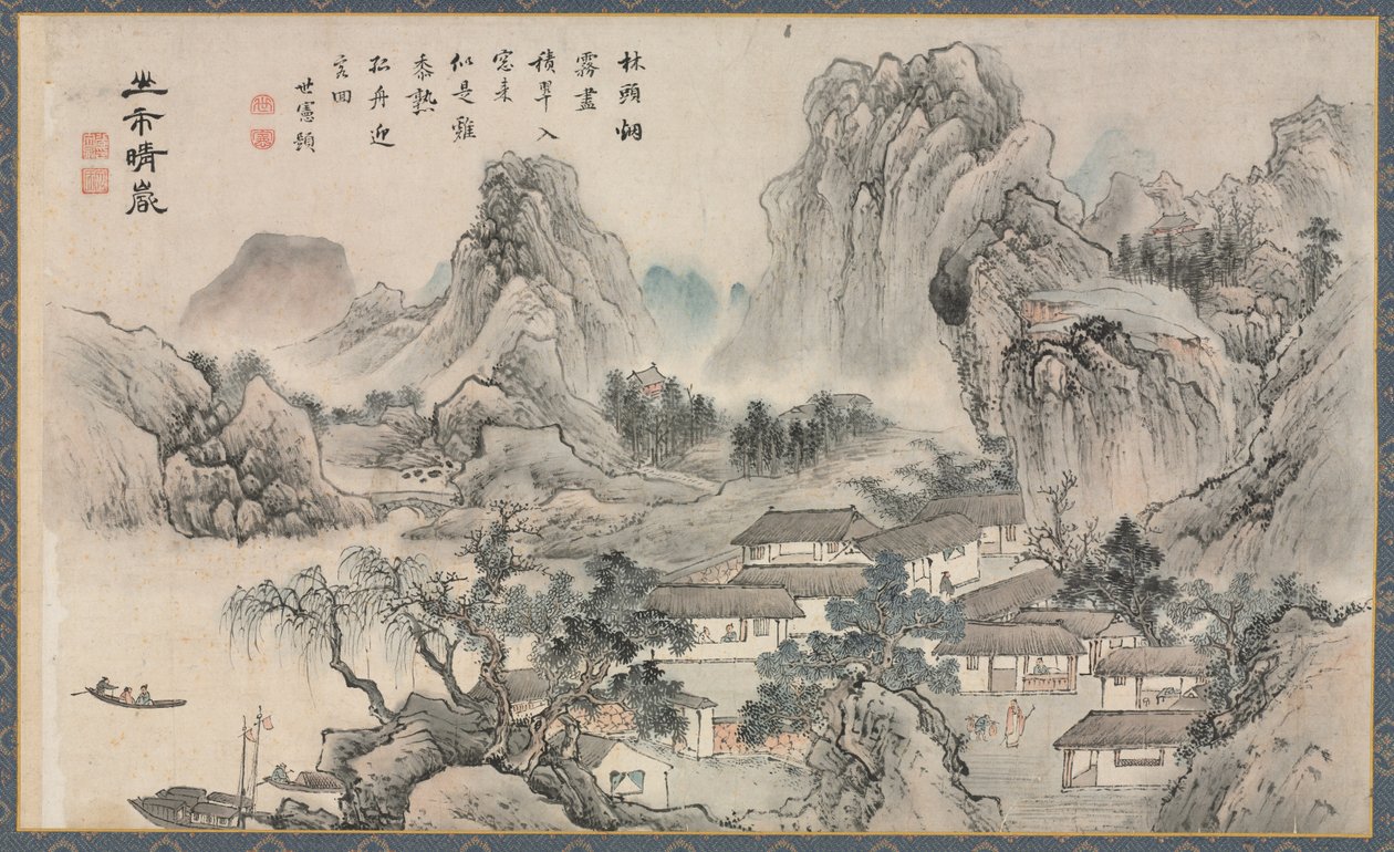 萧江和湘江八景之一，1788年。 作者 谷群