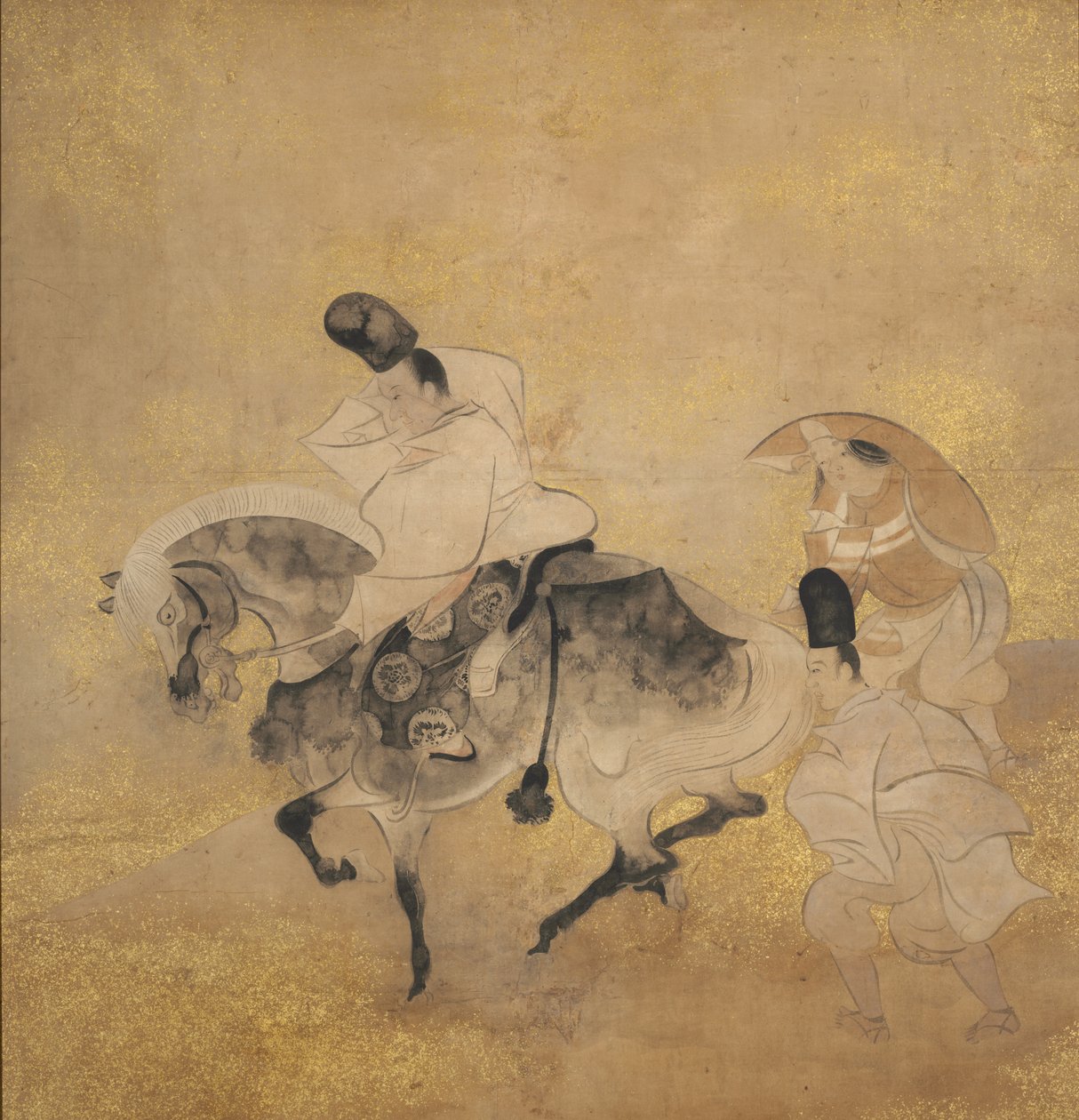 在Sano Sano的渡口，约1600-1640。 作者 田原谷宗达