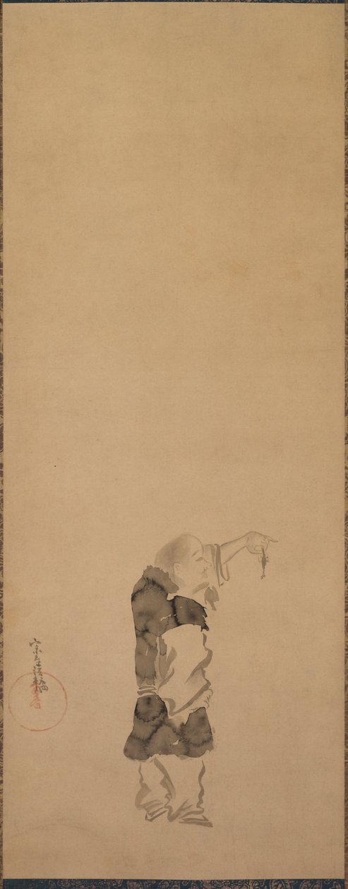 Kenshu，和尚与虾，约1600-1640。 作者 田原谷宗达