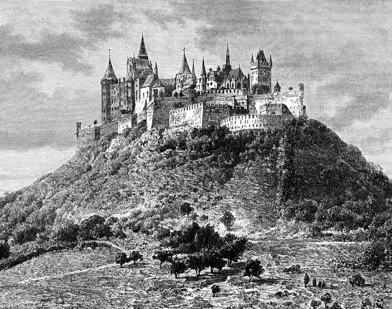 Burg Hohenzollern，德国斯图加特南部，十九世纪 作者 泰勒