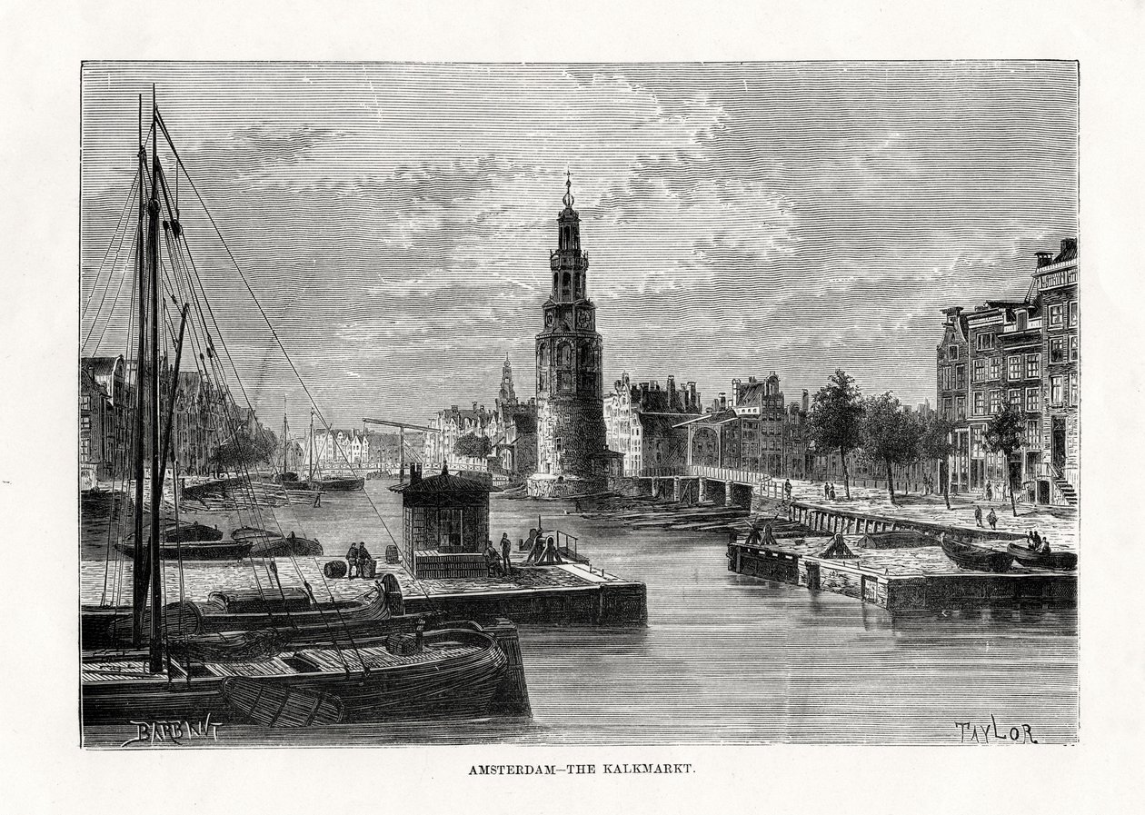 The Kalkmarkt，阿姆斯特丹，荷兰，1879年 作者 泰勒