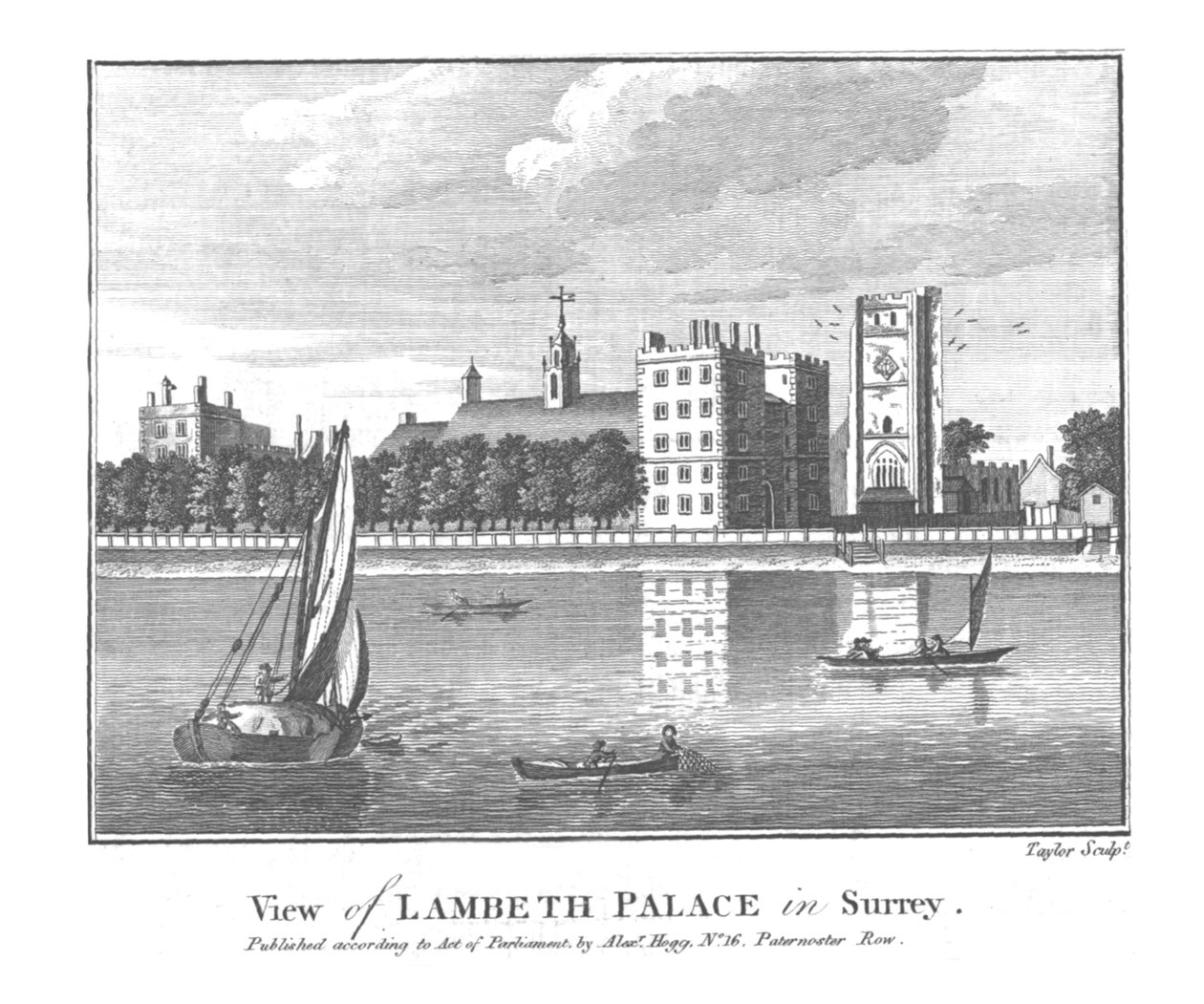 Lambeth宫在萨里的景色。18世纪晚期 作者 泰勒