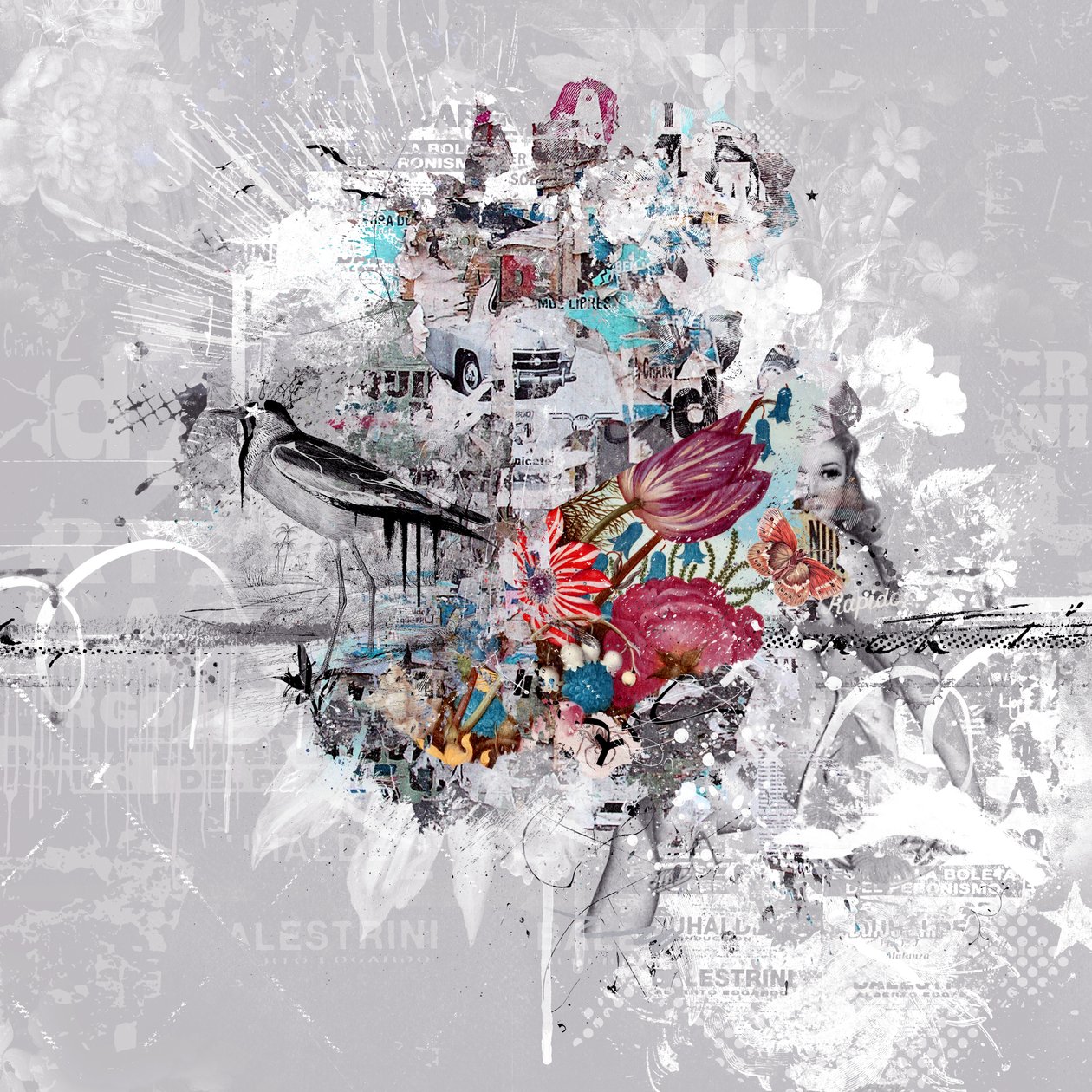 不那么平凡的生活，2016（布面拼贴画） 作者 泰斯·阿尔伯斯