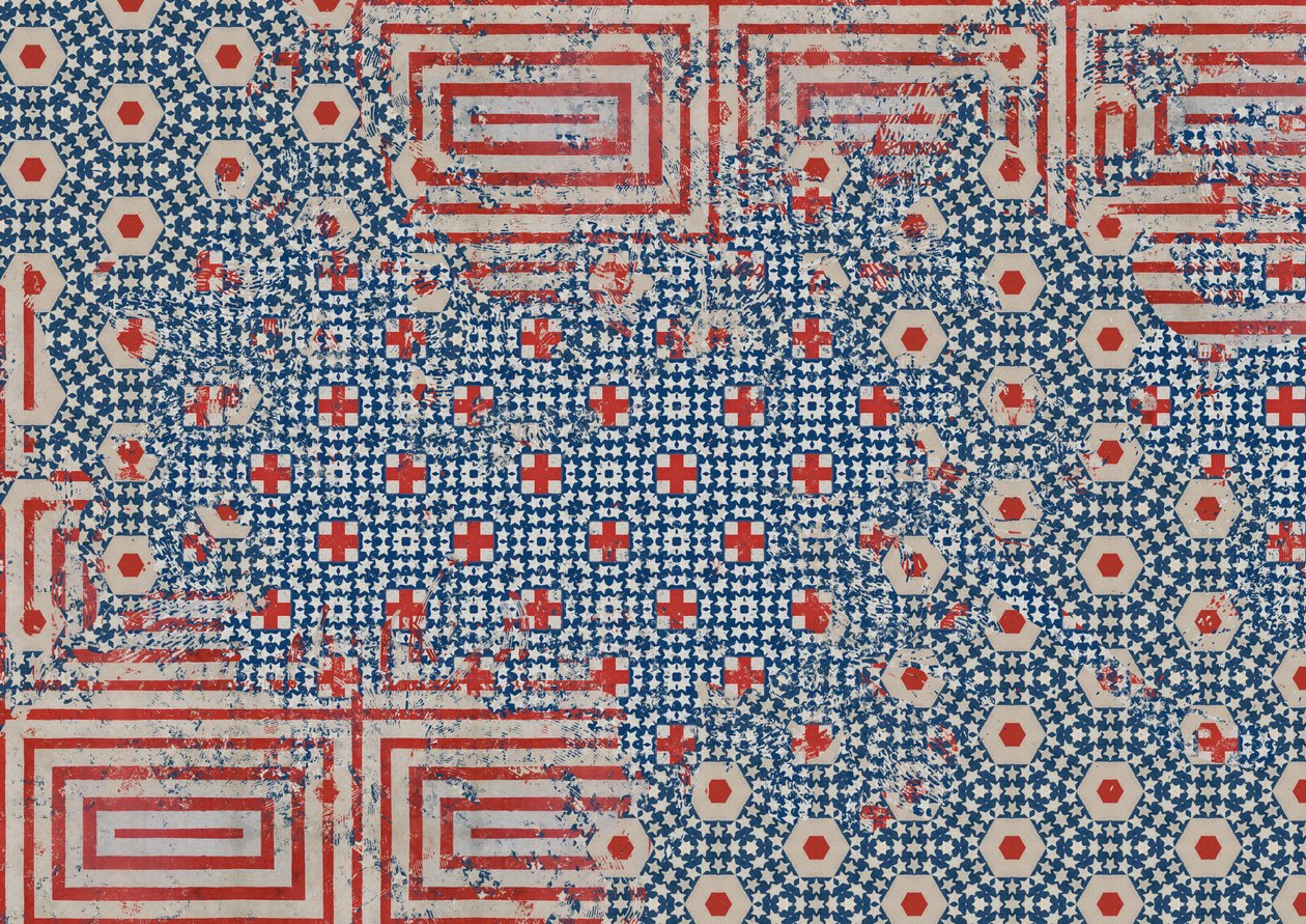 抽象旗帜，2014（画布拼贴） 作者 泰斯·阿尔伯斯