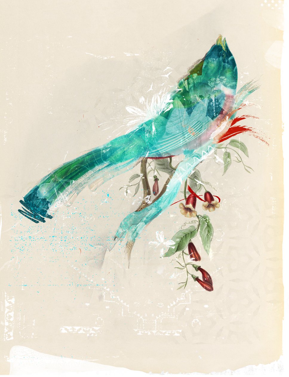 鸟剪影，2017（帆布拼贴画） 作者 泰斯·阿尔伯斯