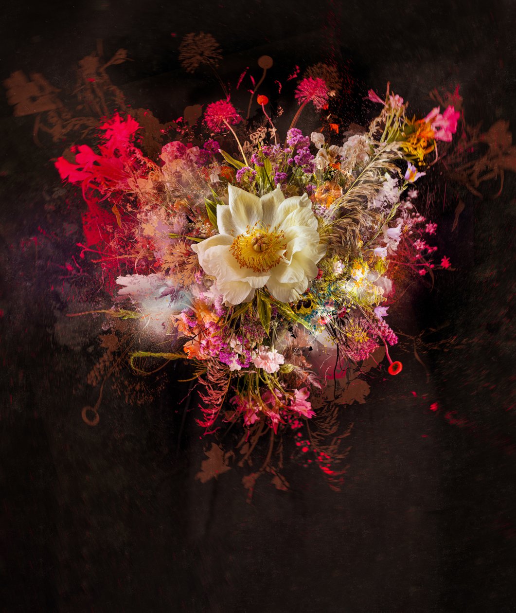 花束 XXVII，2019（混合媒介画布） 作者 泰斯·阿尔伯斯