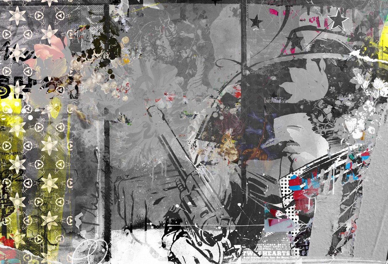 眼神接触，2014（布面拼贴） 作者 泰斯·阿尔伯斯