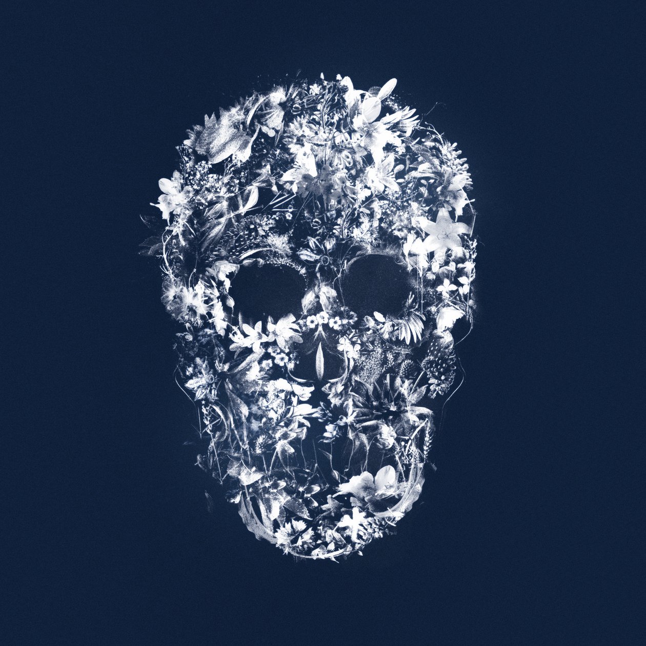 FloralSkull, 2018（混合媒介画布） 作者 泰斯·阿尔伯斯
