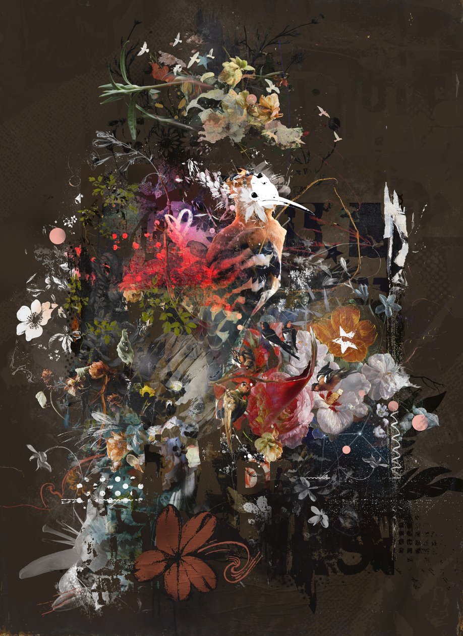 花香，2018（布面拼贴） 作者 泰斯·阿尔伯斯