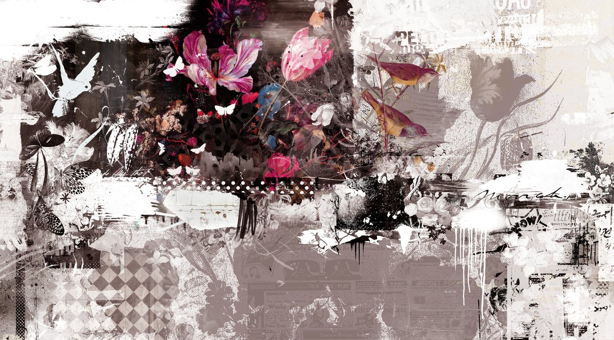 爱情鸟 III，2014（布面拼贴） 作者 泰斯·阿尔伯斯