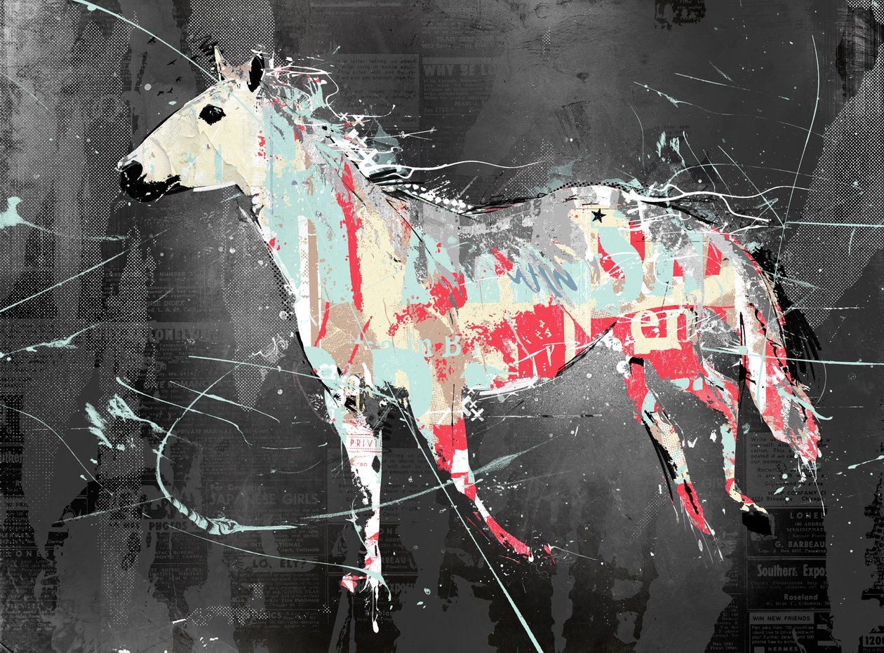 奔跑中，2016（布面拼贴画） 作者 泰斯·阿尔伯斯