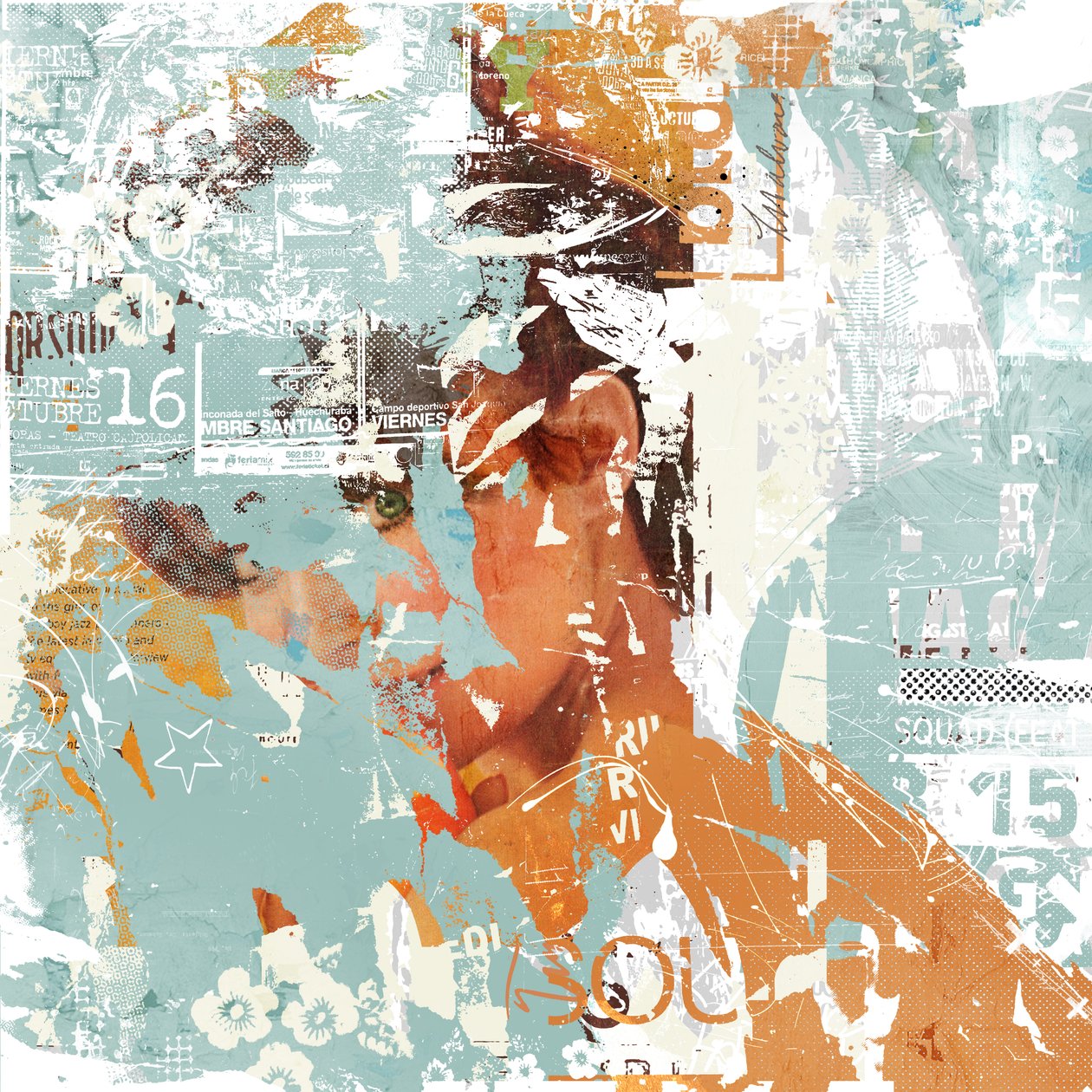 窥视》，2015 年（混合媒介画布） 作者 泰斯·阿尔伯斯