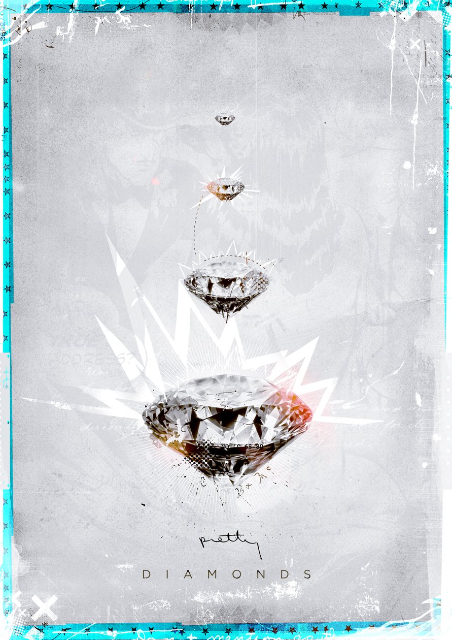 漂亮的钻石》，2014 年（布面拼贴画） 作者 泰斯·阿尔伯斯