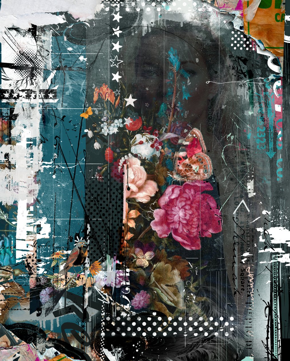 沐浴阳光，2014（混合媒介画布） 作者 泰斯·阿尔伯斯