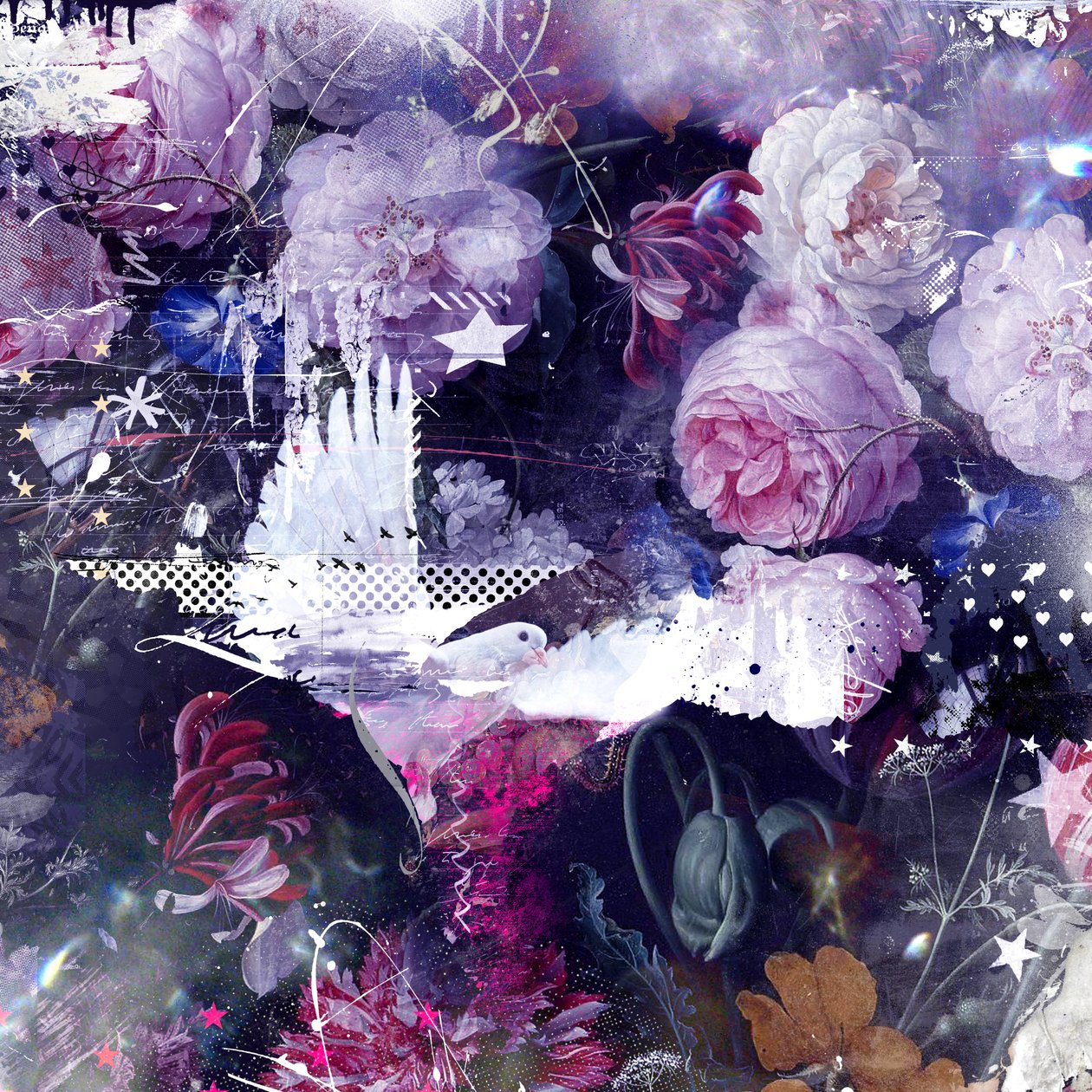 传播鸽子》，2016 年（混合媒介画布） 作者 泰斯·阿尔伯斯