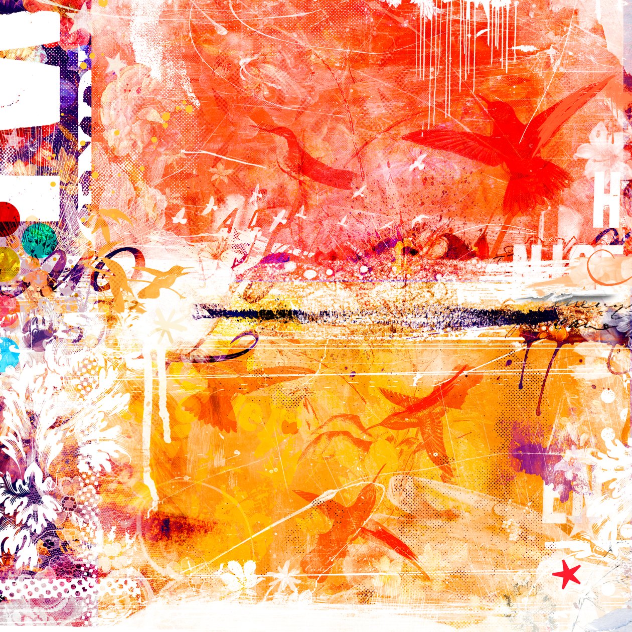 今夜永恒》，2014 年（混合媒介画布） 作者 泰斯·阿尔伯斯