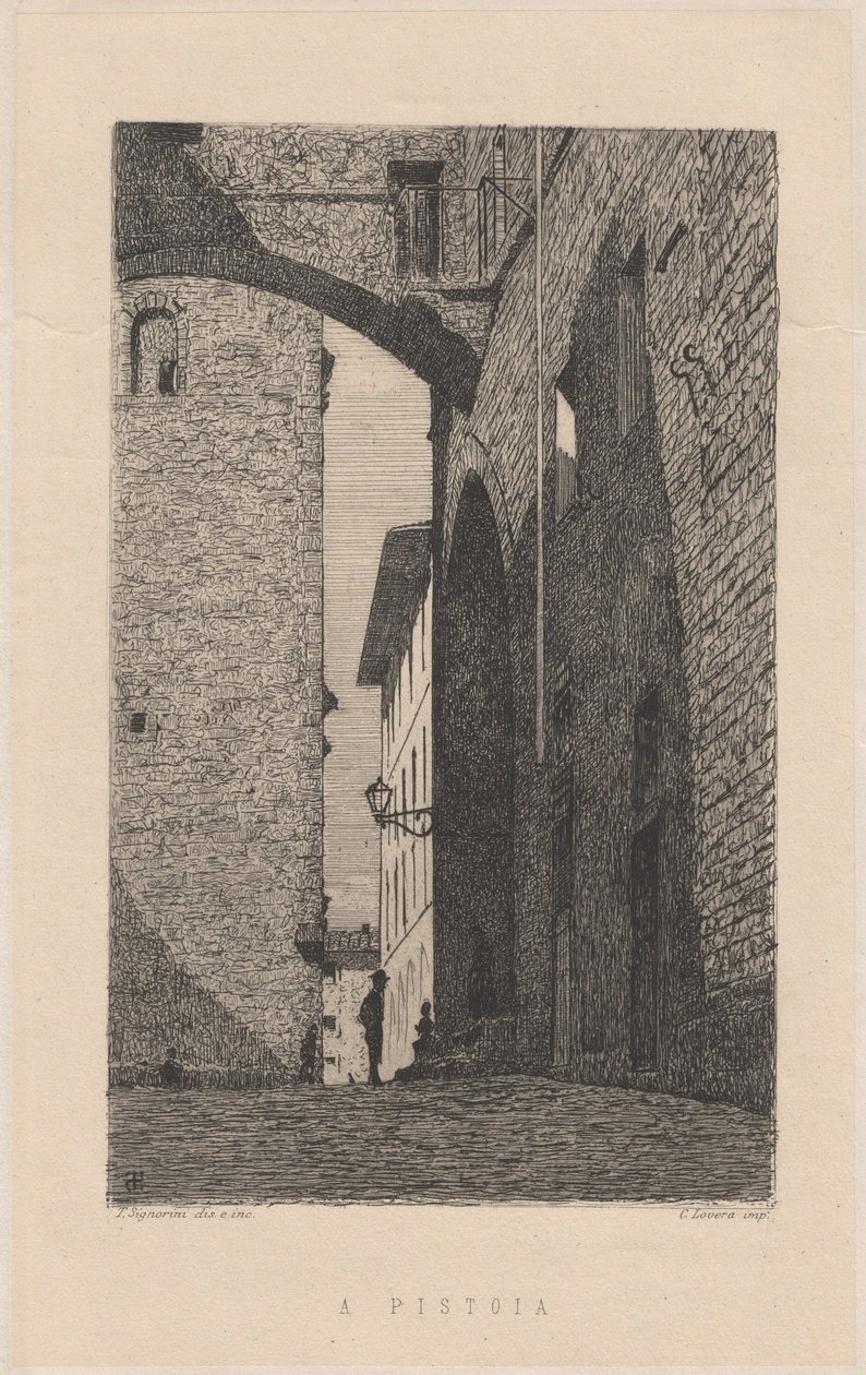 在皮斯托亚[In Pistoia]。 作者 Telemaco Signorini