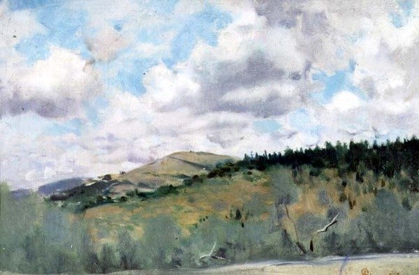 塞蒂尼亚诺附近的晨景 作者 Telemaco Signorini