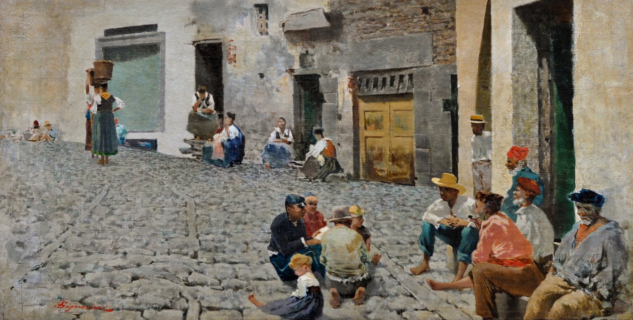 里罗马焦雷的水手，约 1892-93 年（布面油画） 作者 Telemaco Signorini