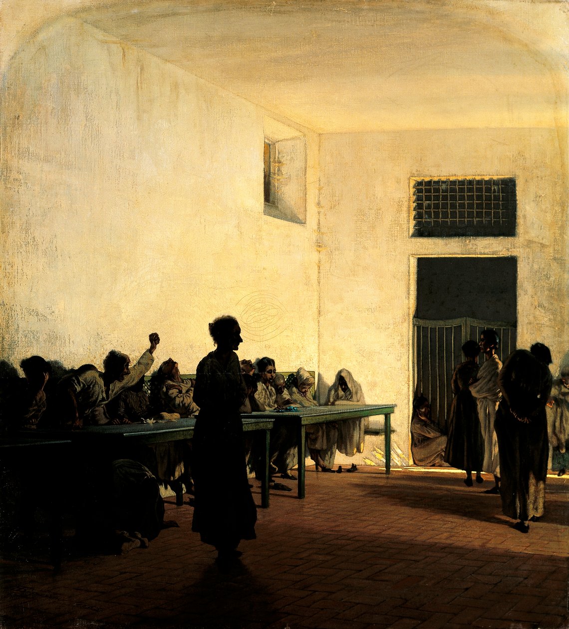 Telemaco Signorini（1835-1901 年）创作的《佛罗伦萨圣博尼法齐奥的疯女人病房 作者 Telemaco Signorini
