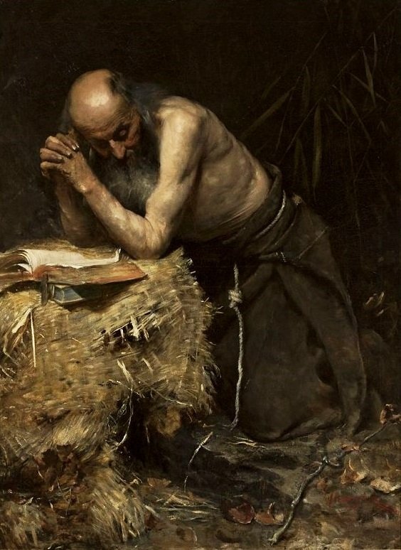 The Anchorite。 作者 特奥多（Teodor Axentowicz）