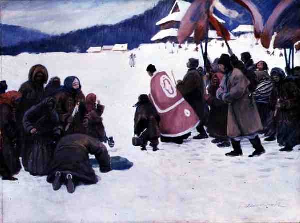 水的祝福（水彩和水粉画在板上）。 作者 特奥多（Teodor Axentowicz）