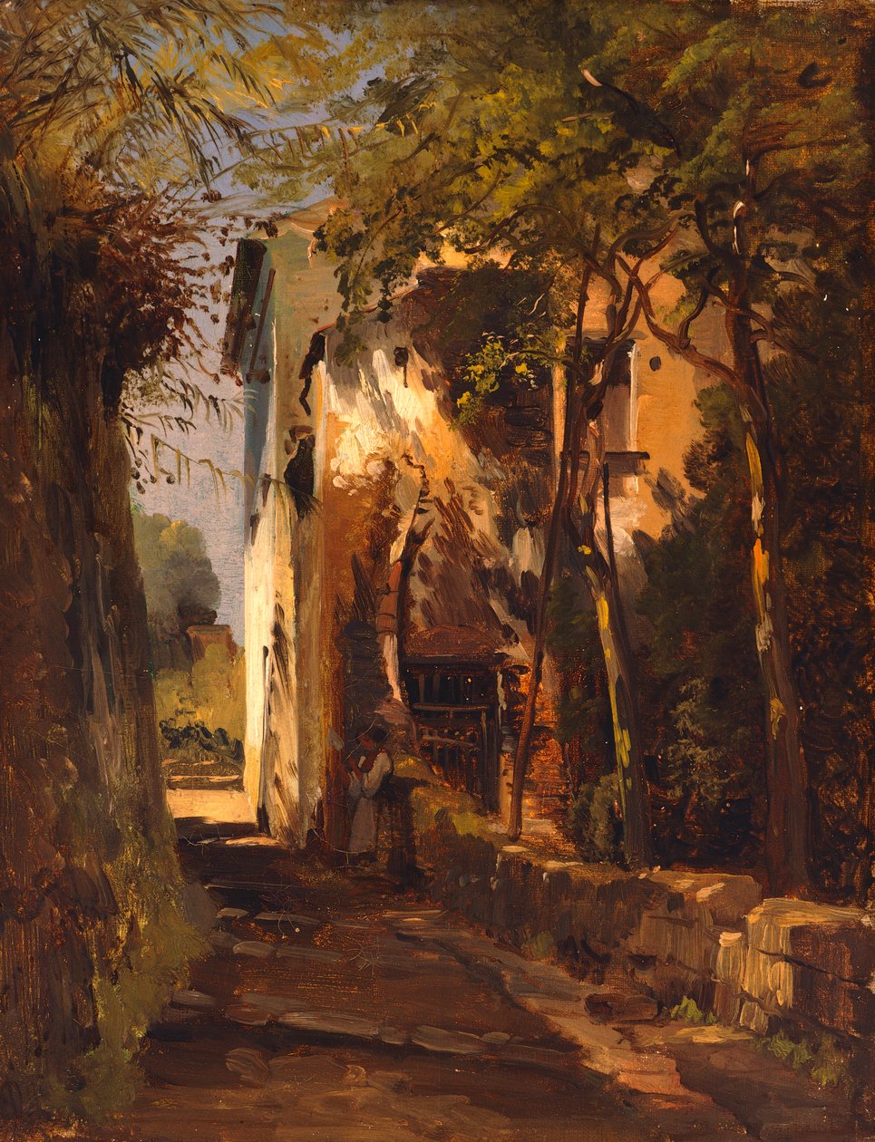 索伦托的乡村道路（布面油画 作者 特奥多罗·杜克莱（Teodoro Duclere）