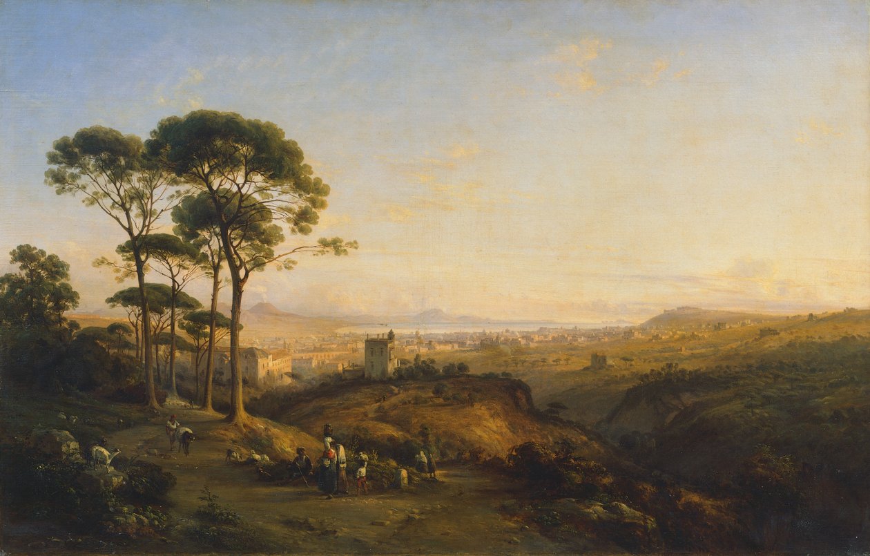 Naples from Conocchia, by Teodoro Duclere 1838, oil on canvas 作者 特奥多罗·杜克莱（Teodoro Duclere）
