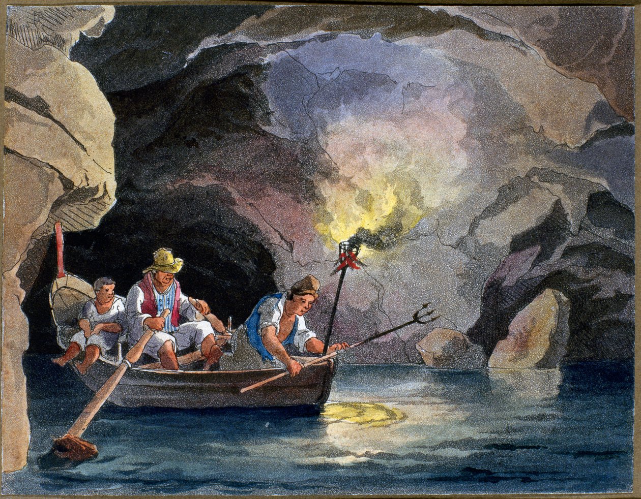 夜钓，约 1830 年（凹版画） 作者 特奥多罗·古列尔莫·维特