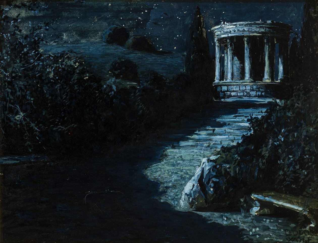夜间景观 夜间景观，1908年。 作者 特奥多罗·沃尔夫·法拉利