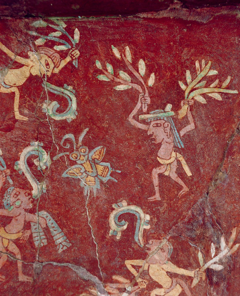 Tepantitla宫的壁画407318小人物，其中许多人都有“气泡”，身份不明;它们低于伟大女神的形象（见207568）和 作者 特奥蒂瓦坎